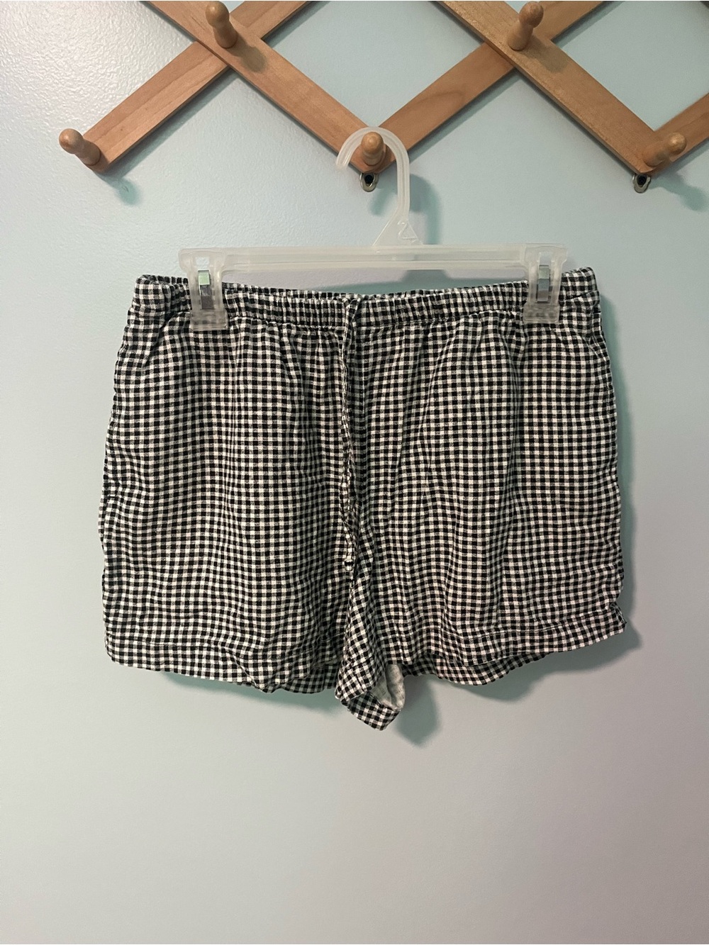 A New Day Black Gingham Drawstring Shorts